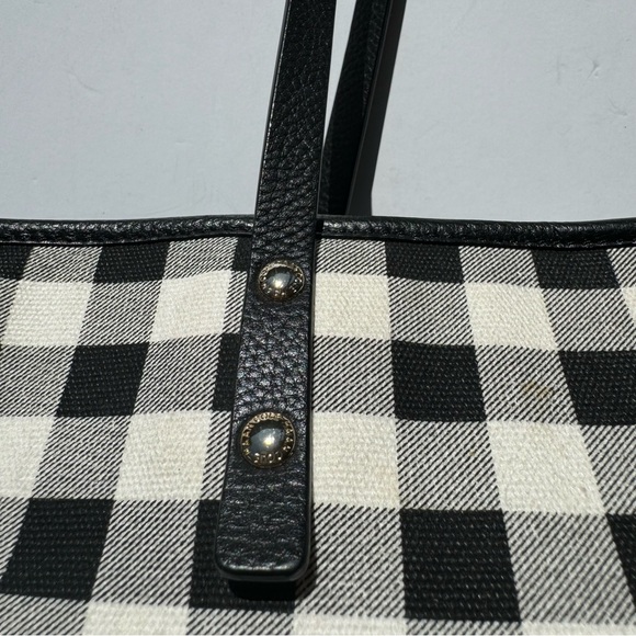 Cole Haan Black White Checkered Tote Bag - Picture 6 of 12